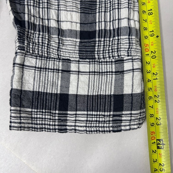 Habitat women’s Large Black/White Checked Shirt 3/4 Sleeve Lagenlook *Flaw - Picture 12 of 15